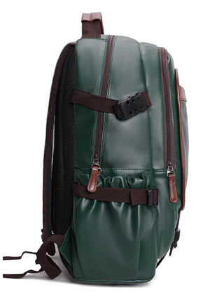 Leatherette Laptop Backpack | Pine Green