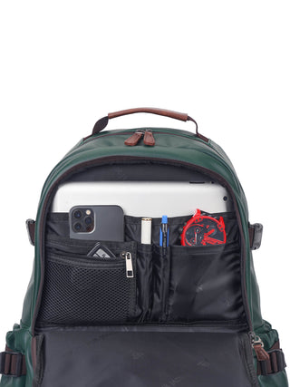 Leatherette Laptop Backpack | Pine Green