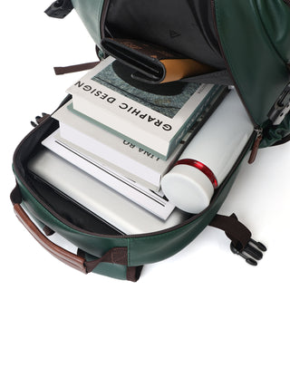 Leatherette Laptop Backpack | Pine Green