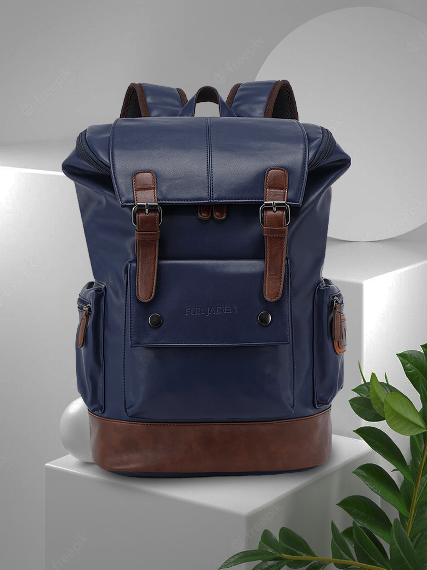 Fur Jaden Midnight Fur Backpack Ltd Anti Pvt Lifestyle Navy Inch Blue Laptop 15.6 Leatherette Jaden – Theft
